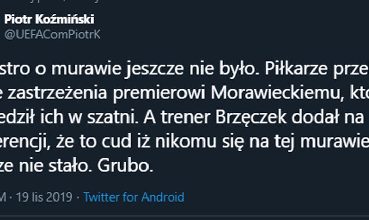 Piłkarze i trener Brzęczek OSTRO o stanie murawy!